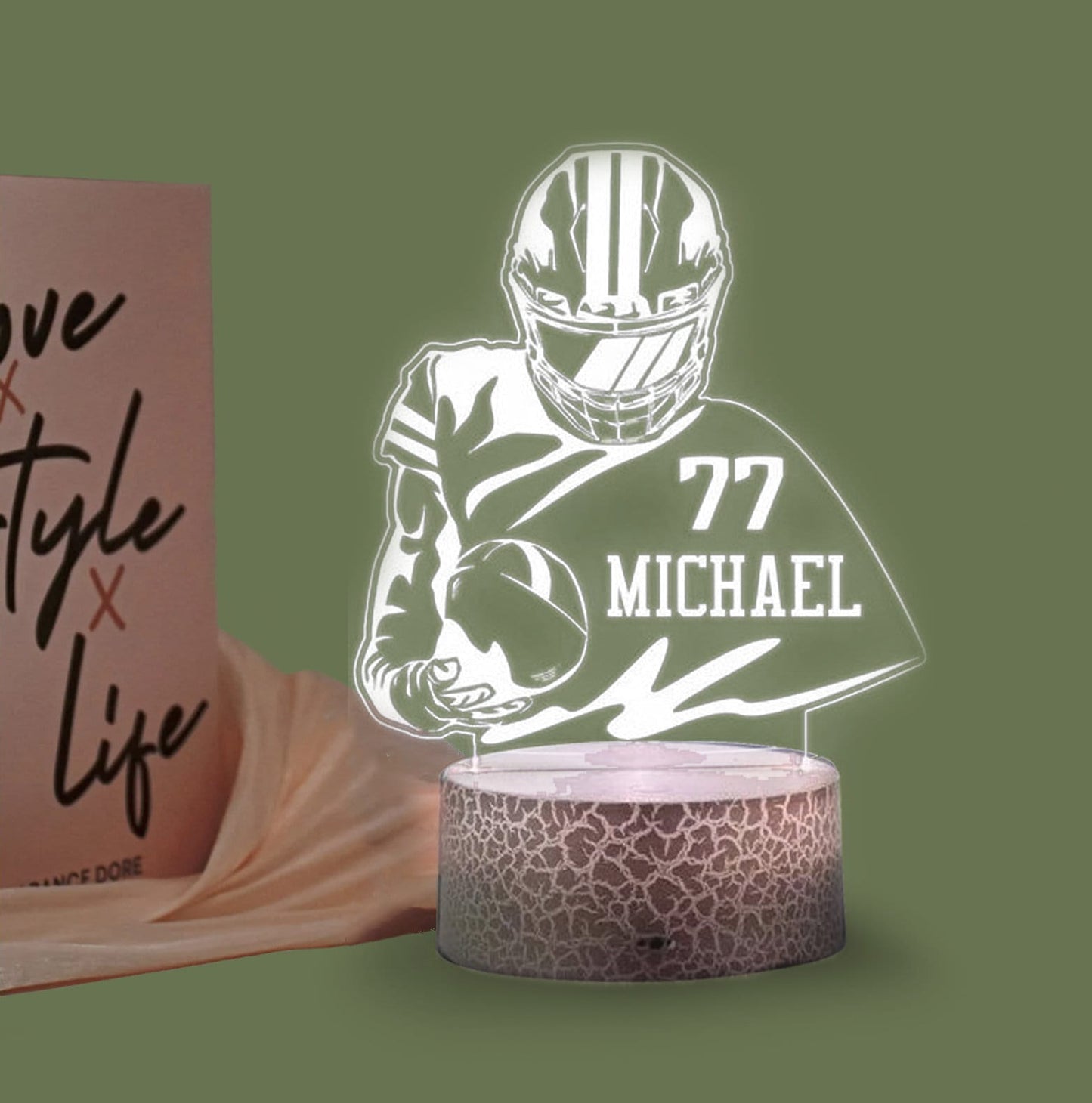 Personalized Football Player Night Lights