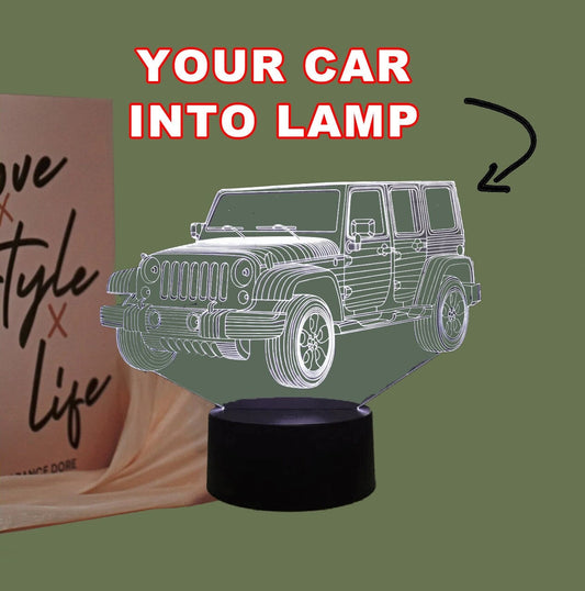 Car Guy Lamp Gift, Custom 3D